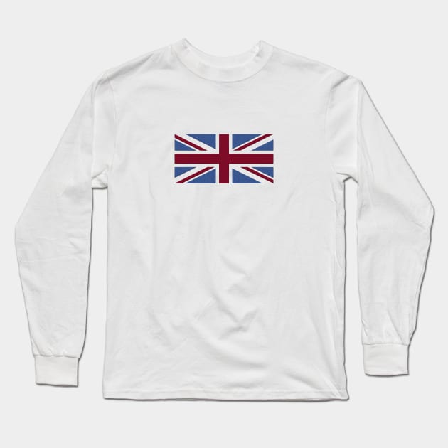 Denim style Union Flag (UK, Britain, British) Long Sleeve T-Shirt by GerrardShuttleworthArt